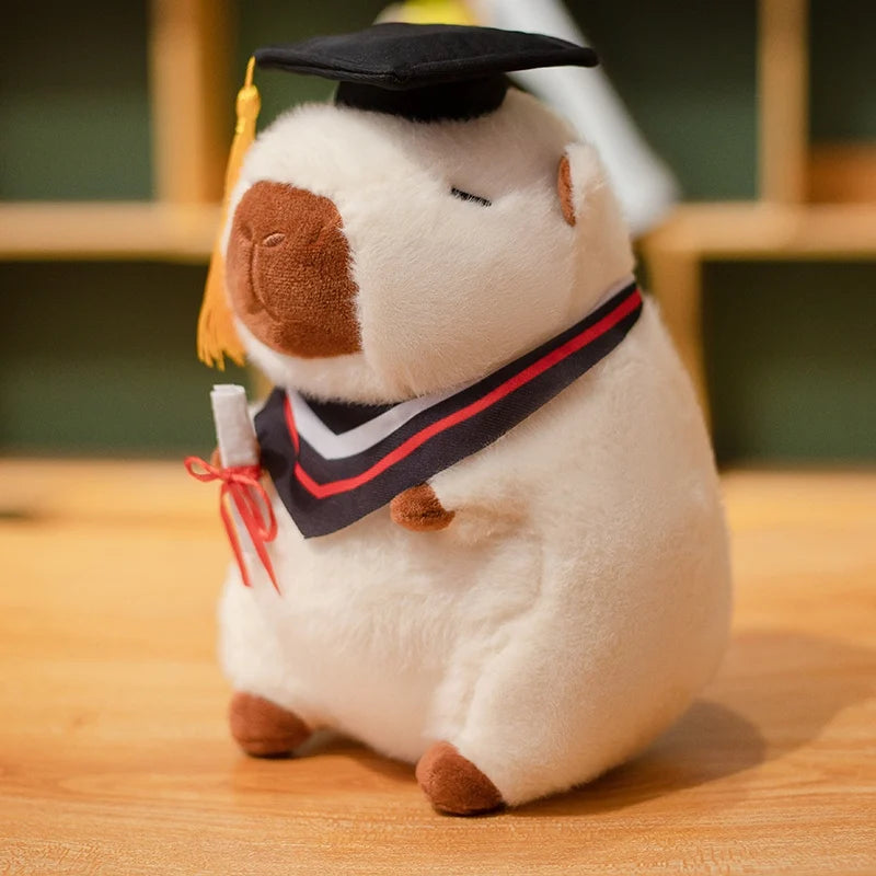 Graduation Capybara Plush Toy – Cute Dr. Bear Gift