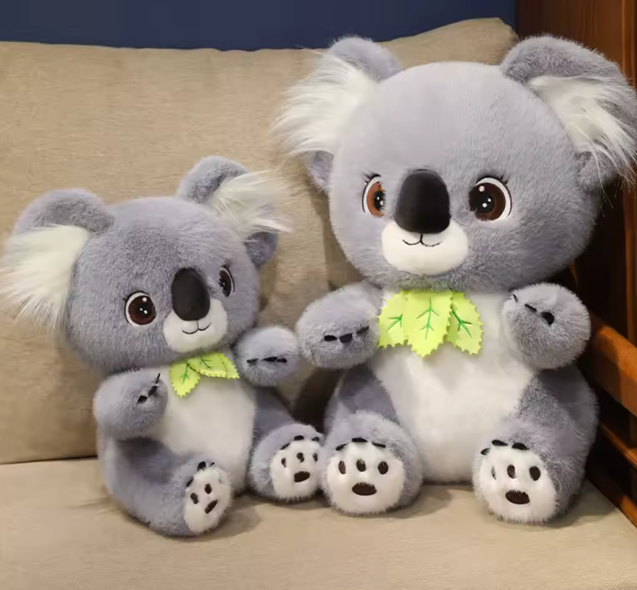 Big Cute Koala With Leaves