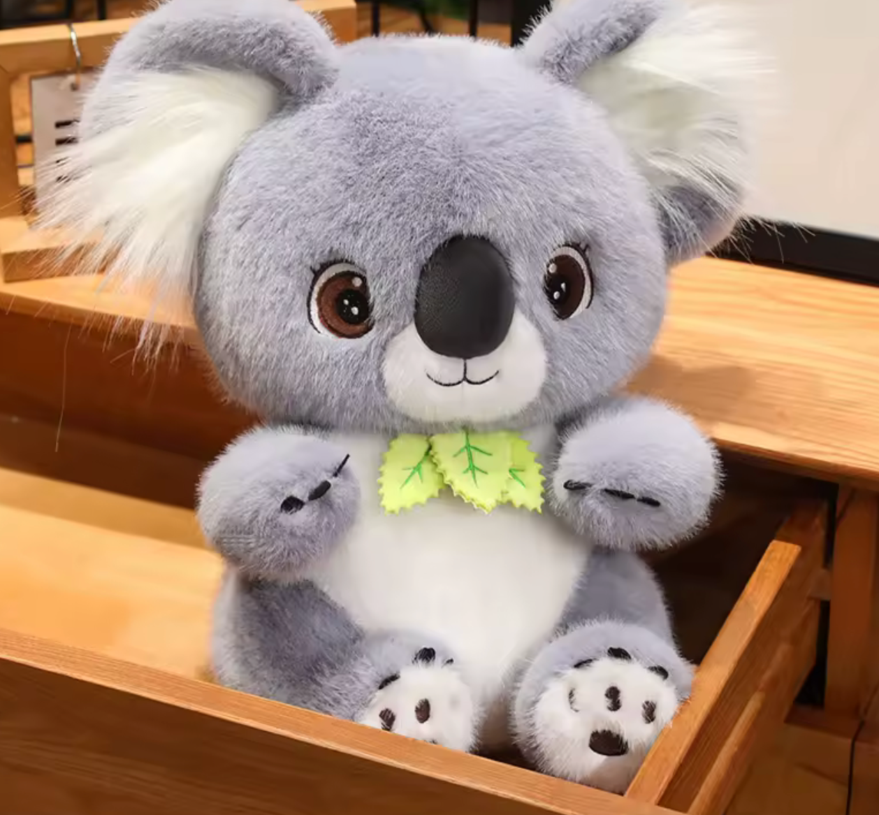 Big Cute Koala With Leaves