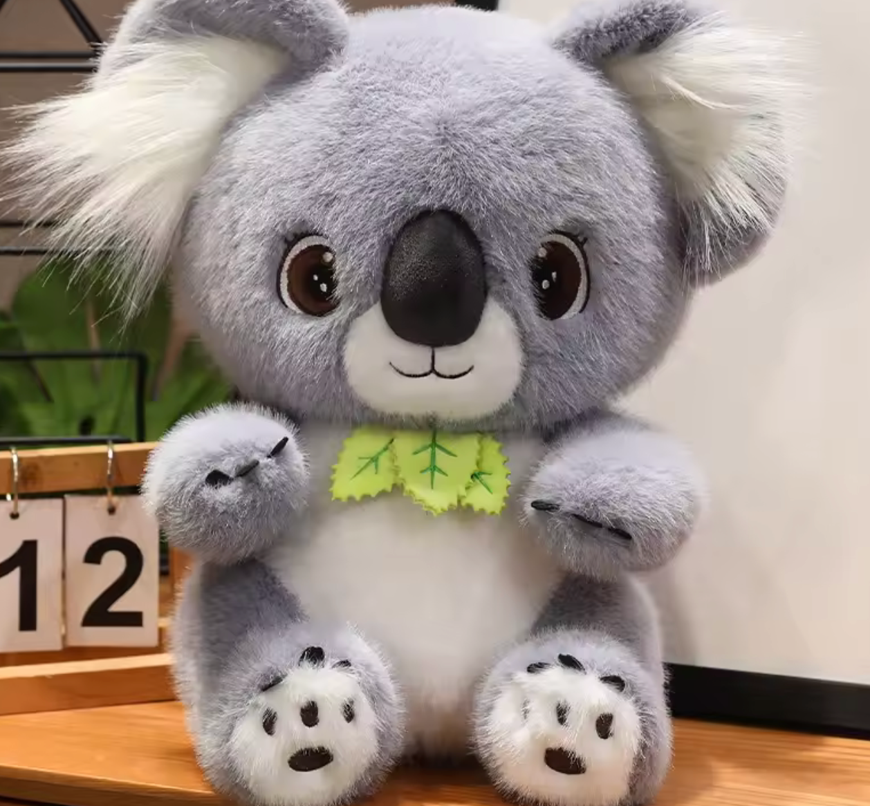Big Cute Koala With Leaves