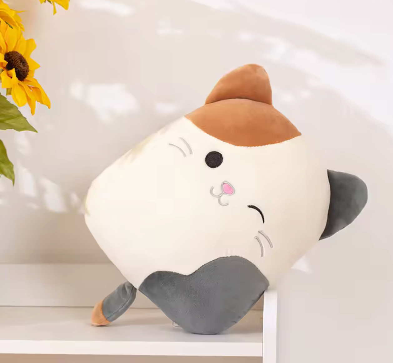 Cute Calico Cat Plush Pillow