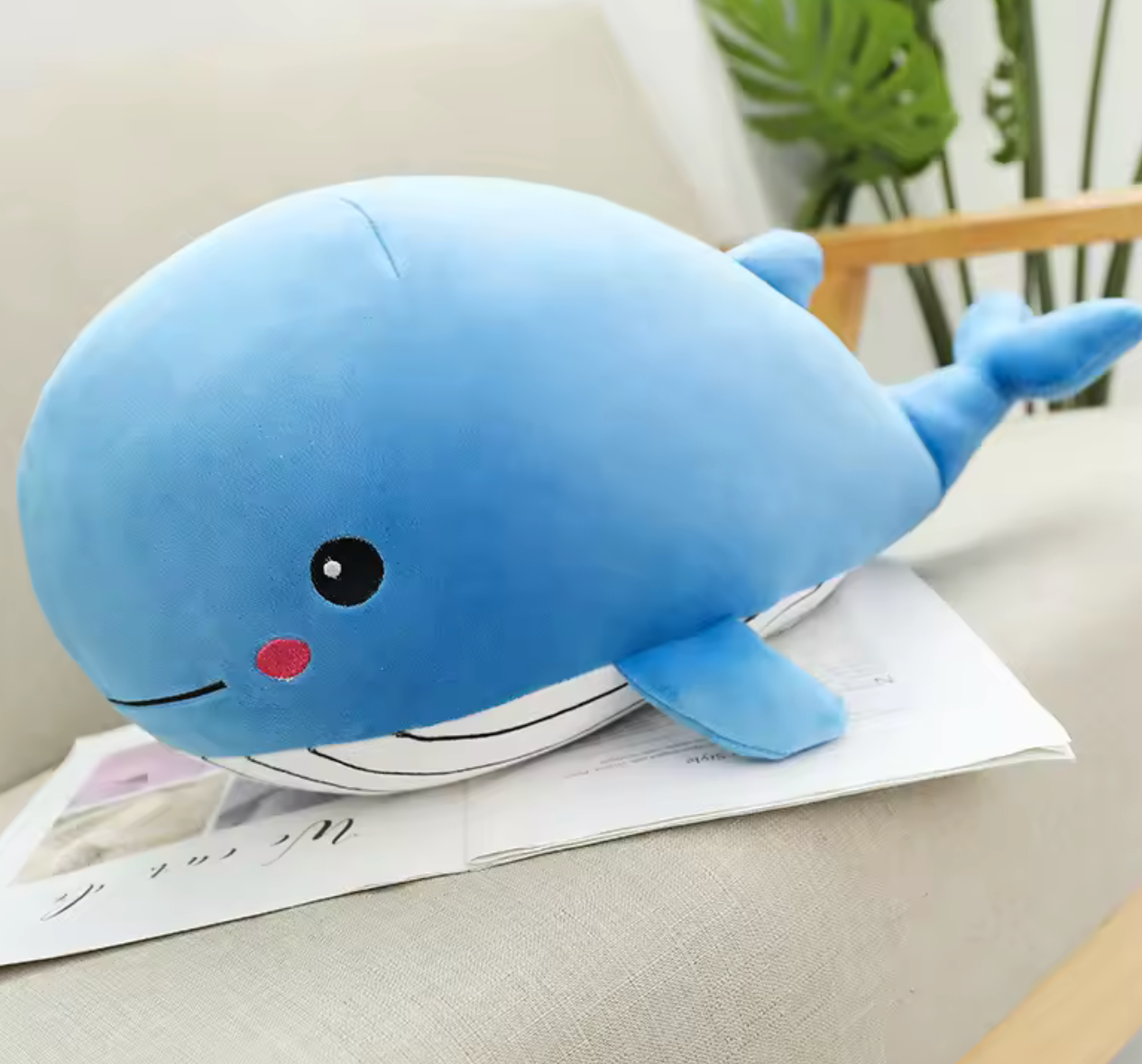 Soft Whale Plush Toy – Cute Cartoon Ocean Friend for Kids