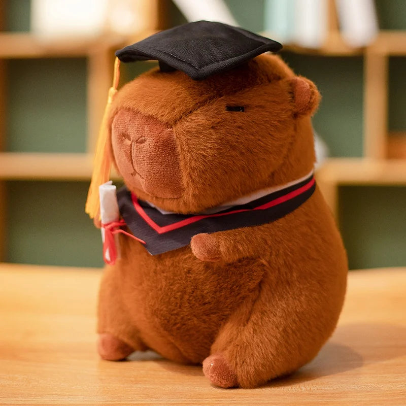 Graduation Capybara Plush Toy – Cute Dr. Bear Gift