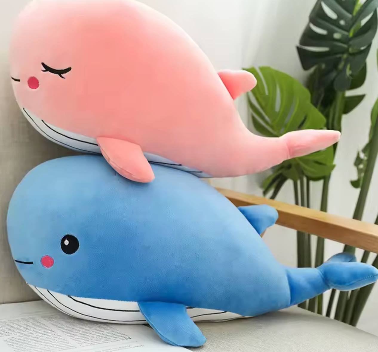 Soft Whale Plush Toy – Cute Cartoon Ocean Friend for Kids