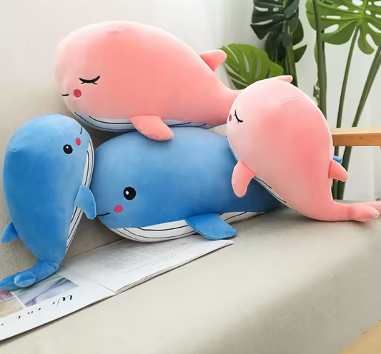 Soft Whale Plush Toy – Cute Cartoon Ocean Friend for Kids