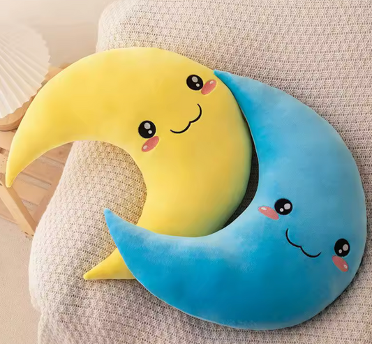 Funny Moon Plush Toy – Soft Baby Pillow for Cuddles & Smiles