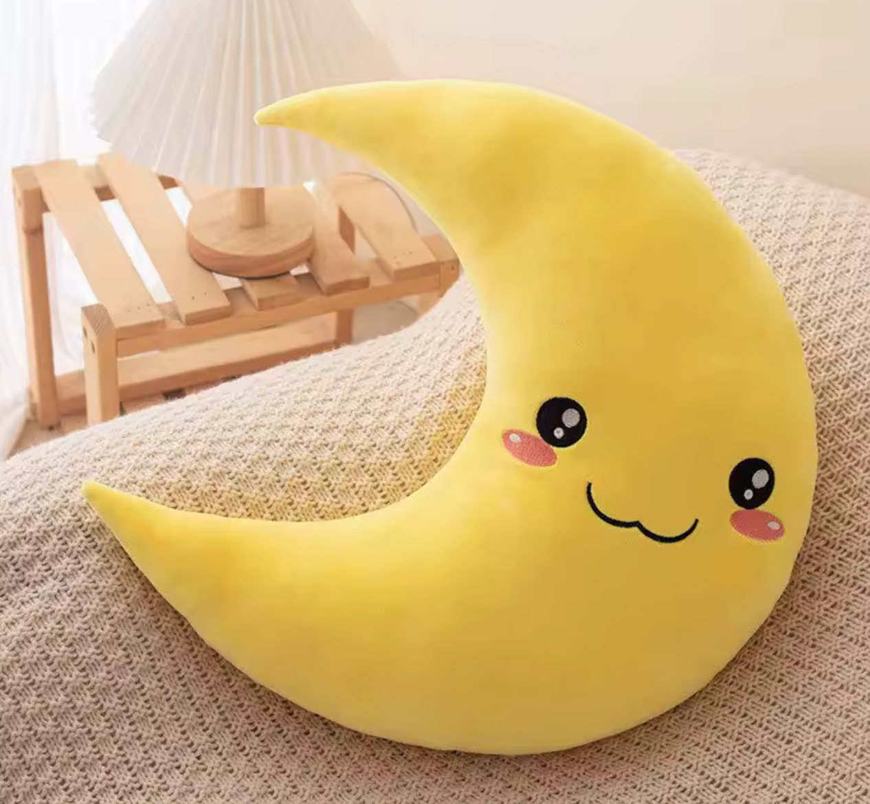 Funny Moon Plush Toy – Soft Baby Pillow for Cuddles & Smiles