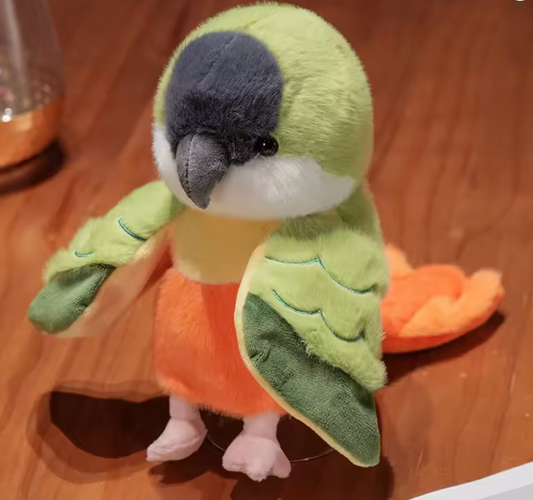 Orange Parrot Plush Toy – Cute Bird Soft Stuffed Doll for Kids